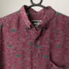 Vintage Burgundy Shirt With Suburban Tiny House Repeating City Print Medium 2