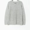 Vintage Hand Knitted Jumper With Marl Yarn In Grey Medium