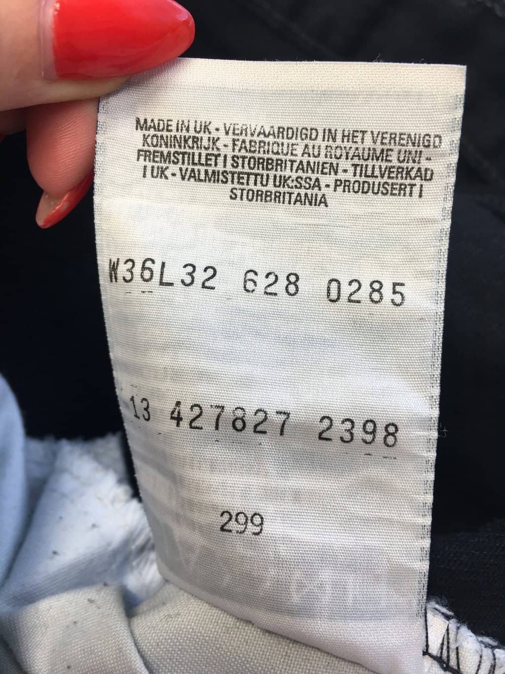 Vintage Levis 628 Jeans 36 X 29 Black Dark Wash Uk Made 90s Orange Tab 6