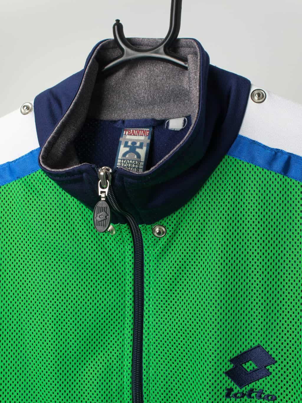 Vintage Lotto Training Jacket In Bright Green Medium Large 2