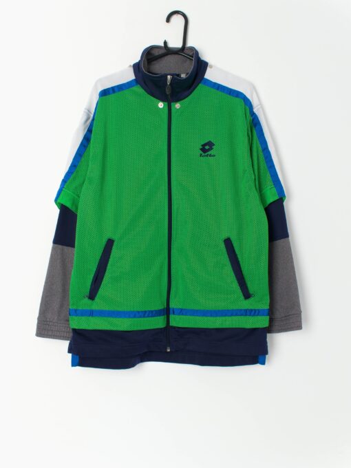 Vintage Lotto Training Jacket In Bright Green Medium Large