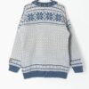 Vintage Norwegian Jumper In Blue And White By Lill Design Voss Norway Wool Sweater Large Xl 3