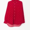 Vintage Red Cord Shirt With Star Design And One Chest Pocket Large