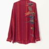 Vintage Red Shirt With Multicoloured Flags Stripes And Rope Design Large 3