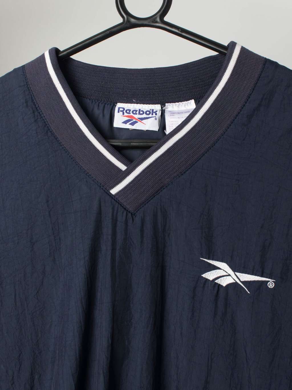 Vintage Reebok Windbreaker Pull Over In Navy Large Xl 2