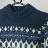 Vintage Runox Scandinavian Wool Jumper Chunky Knit Jumper In Blue And Cream Medium 2