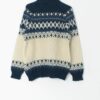 Vintage Runox Scandinavian Wool Jumper Chunky Knit Jumper In Blue And Cream Medium 3