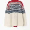 Vintage Scandi Cardigan Hand Knitted In Red Blue And White Nordic Style Cardigan Medium 3