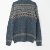 Vintage Scandinavian Chunky Knit Sweater In Blue And Brown Made In Denmark Large