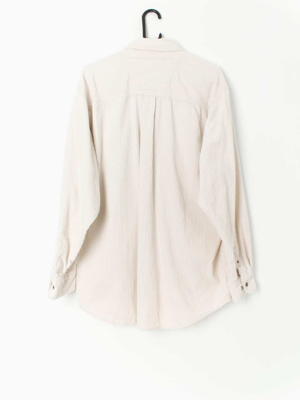 Vintage Wrangler Rugged Wear Jumbo Cord Overshirt In White Cream Xl 3