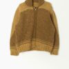 50s Vintage Zipped Sweater In Mustard Yellow Medium