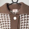 60s St Michael Cardigan In White And Brown Knitted Dogtooth Pattern Small 2
