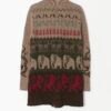 70s Vintage Longline Cardigan With Deer Elephants And Dragons Xs Small 3