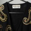 80s Bruno Cavvalini Lambswool Knitted Jumper In Black With Gold Beaded Design Medium Large 2