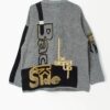 90s Ski Sweater Snowboard Jumper With De Stijl Design In Soft Grey Large 3