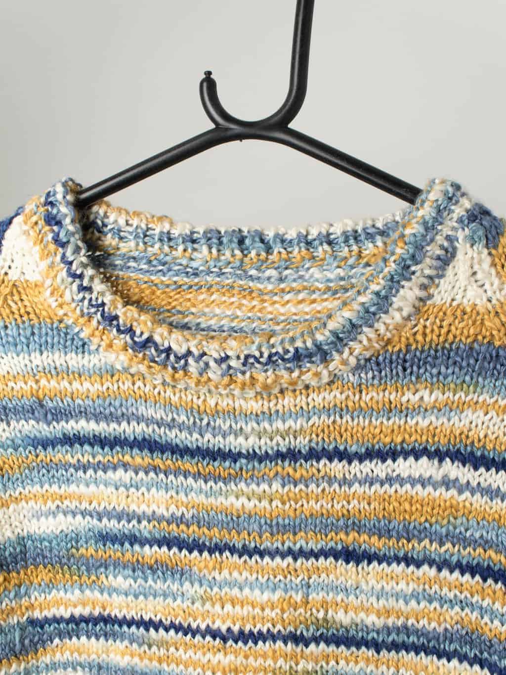 90s Vintage Handknitted Jumper With Multicoloured Stripes Medium 2