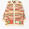 90s Vintage The Sweater Shop Cardigan Multicoloured Pastel Colours Large Xl