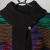 Bright Vintage Knitted Cardigan Coat With Abstract Design Large 2