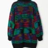 Bright Vintage Knitted Cardigan Coat With Abstract Design Large 3