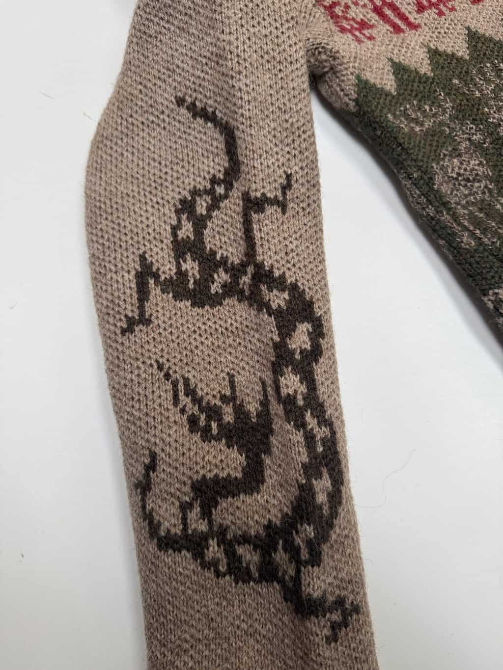 70s vintage longline cardigan with deer, elephants and dragons - XS / Small - Image 7