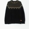 Mens Quicksilver Knitted Jumper In Olive Green And Black Medium