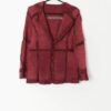 Red Suede Jacket With Patchwork And Crochet Design Medium