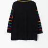 Vintage 90s White Cat Sweater In Black With Bright Stripes Medium Large 3