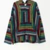 Vintage Baja Stripped Hoodie In Bright Multicolour Pattern Made In Mexico Large