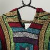 Vintage Baja Stripped Hoodie In Bright Multicolour Pattern Made In Mexico Large 2