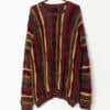 Vintage Coogi Style Sweater With Bold Multicoloured Stripes Large Xl
