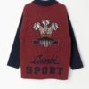 Vintage Heavy Weight Sports Sweater In Burgundy And Navy By Cambe Sport Medium 3