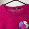 Vintage Hot Pink Mohair Jumper With Clown And Party Balloons Medium 2