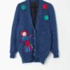 Vintage Jack In The Box Mohair Cardigan In Electric Blue Medium Large