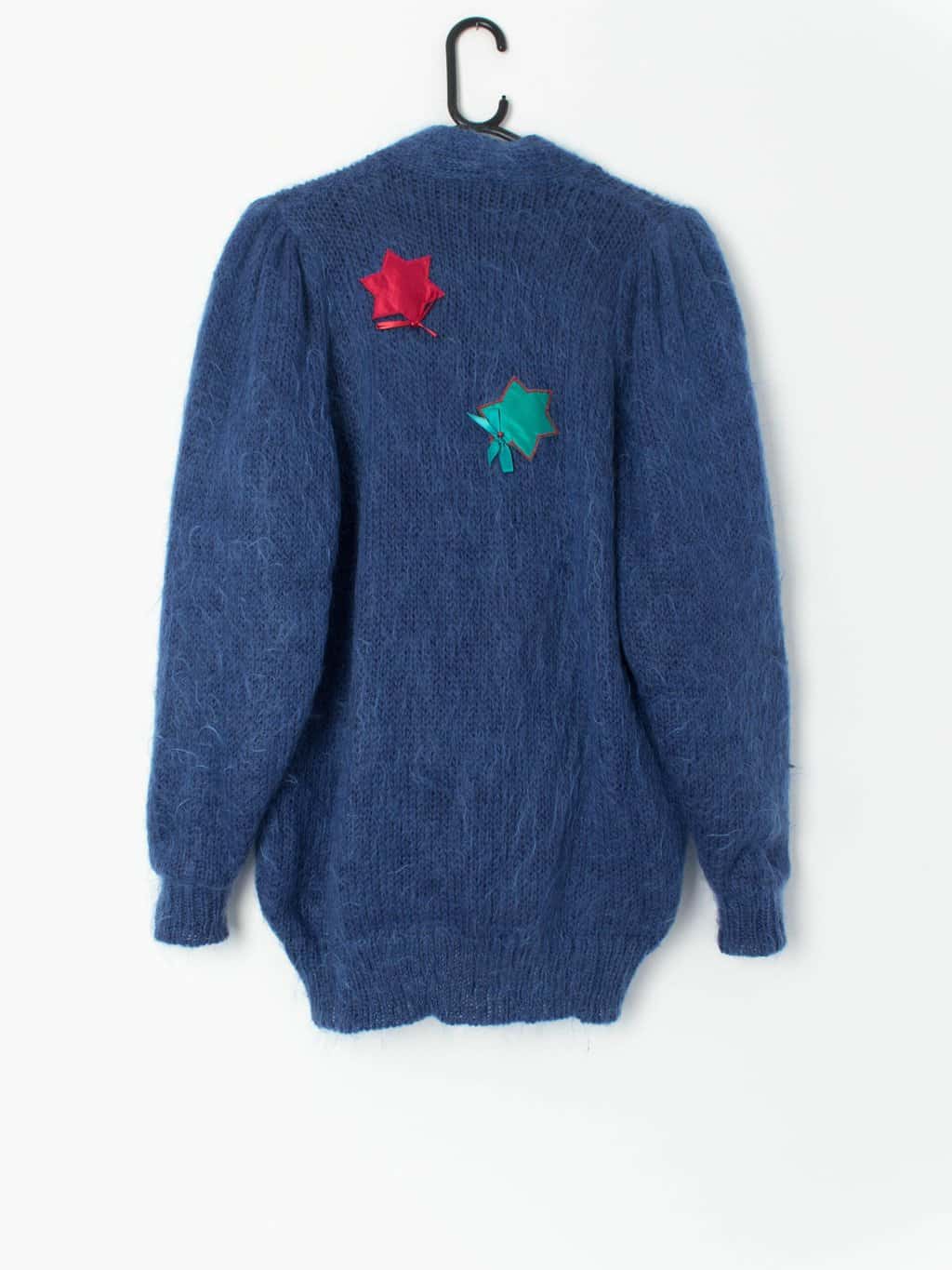 Vintage Jack In The Box Mohair Cardigan In Electric Blue Medium Large 3
