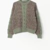 Vintage Knitted Jumper In Beautiful Sage Green With Colourful Marl Yarn Small Medium