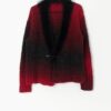 Vintage Red To Black Ombre Cardigan With Large Safety Pin Closure Medium Large