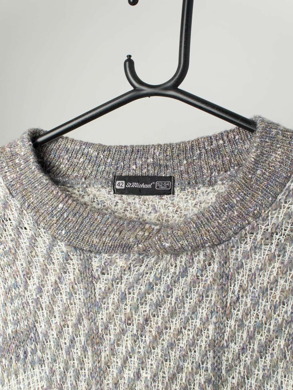 Vintage St Michael Jumper With Mottled Fabric And Geometric Pattern Large 2