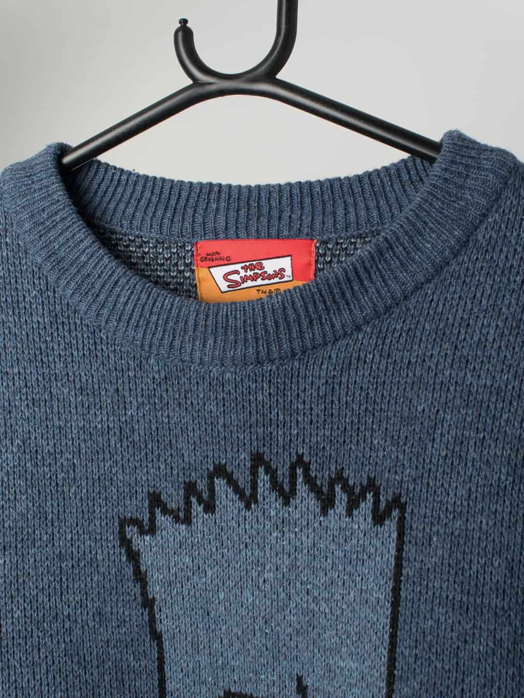 Vintage The Simpsons Ski Sweater With Bart Simpson Snowboarding Medium Large 2