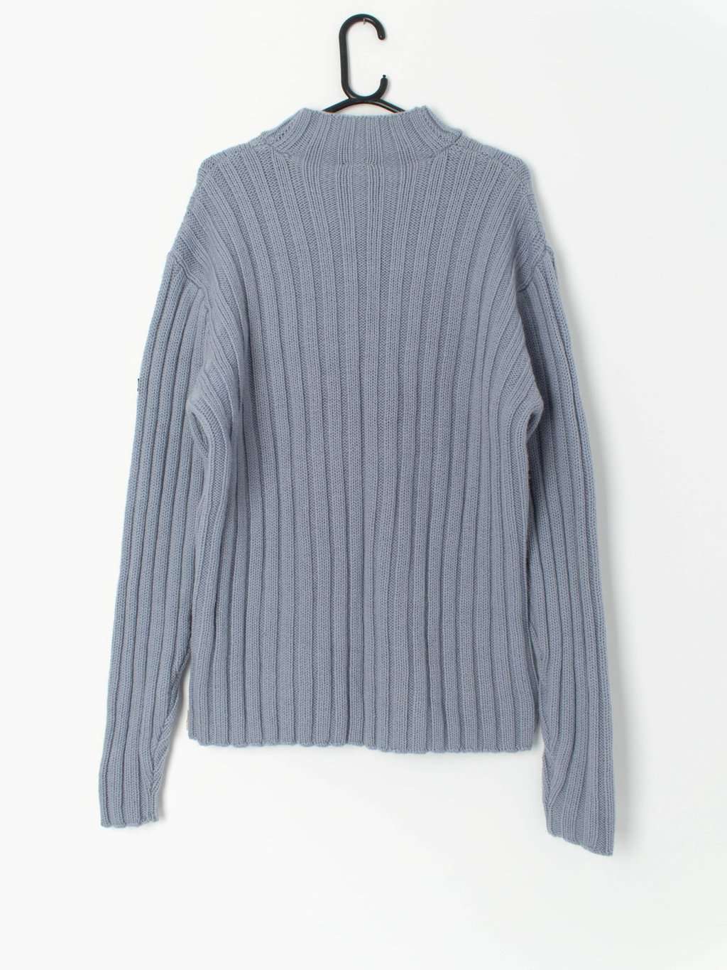 Vintage Tommy Hilfiger Jumper In Thick Blue Wool 90s Large 3