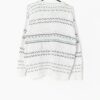 Vintage White Knitted Cotton Jumper With Yellow Green And Blue Pattern Made In The Usa Medium 3