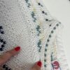 Vintage White Knitted Cotton Jumper With Yellow Green And Blue Pattern Made In The Usa Medium 4