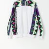 1980s sweatshirt with quarter zip and loud crazy abstract print - Medium / Large