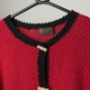 80s Red Folk Cardigan With Pretty Embroidered Floral Design Medium Large 2