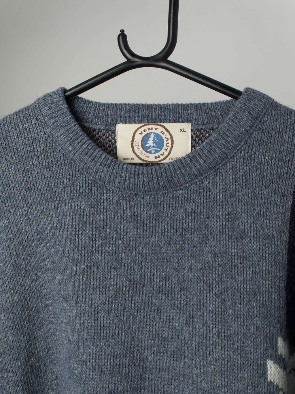 90s Blue Ski Sweater With Geometric Design Xl 2