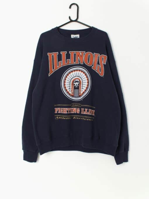 90s Lee Sports Sweatshirt With Illinois Graphics Large Xl