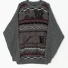 90s vintage Coogi style sweater in grey - XXL