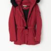 90s Vintage Michael Kors Red Coat With Faux Fur Trimmed Hood Medium 3