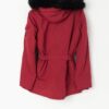 90s Vintage Michael Kors Red Coat With Faux Fur Trimmed Hood Medium 4