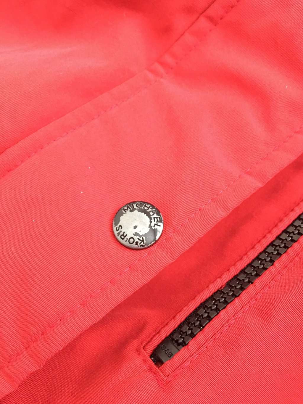 90s Vintage Michael Kors Red Coat With Faux Fur Trimmed Hood Medium 5