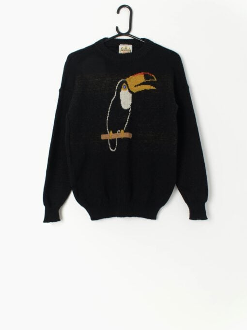 Collectible Vintage Guinness Wool Knitted Jumper With Toucan Design Circa 1980 90 Kids Large Womens Small